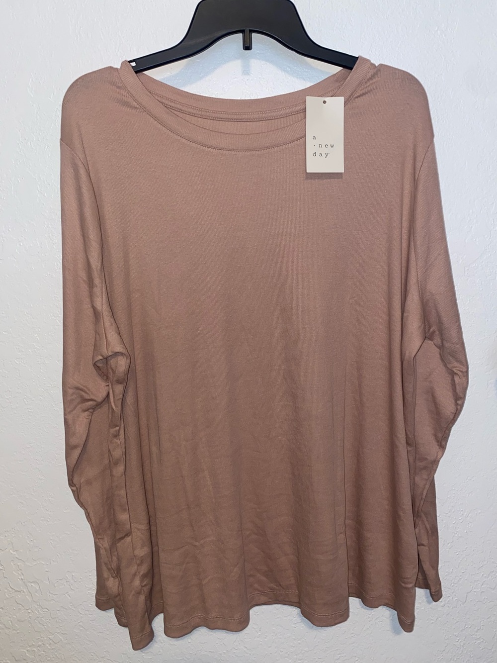 A new day Mauve Long-Sleeve Women's Plus Size Top